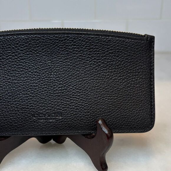Coach Pebbled Leather Card Holder Pouch Wallet - Picture 3 of 16